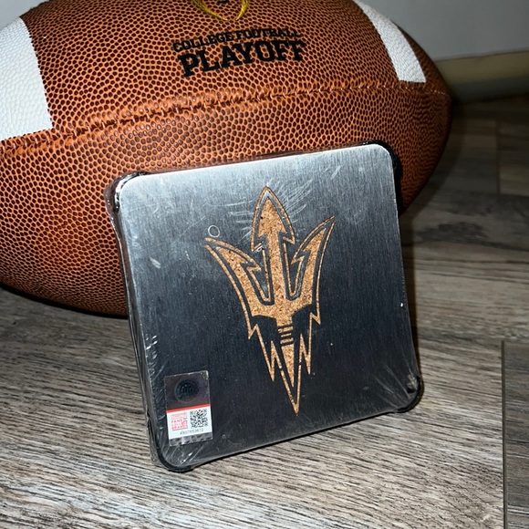 Arizona State University (ASU) 4-pack stainless steel drink coasters - Picture 1 of 3